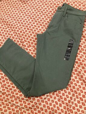 J. Crew Straight Garment Dyed Jeans in Olive Green